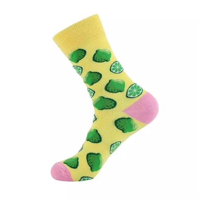 Unisex Socks Funny Cute Cartoon Fruits Banana Avocado Egg Cookie Donuts Food Happy Japanese Harajuku Skateboard Socks Women 14