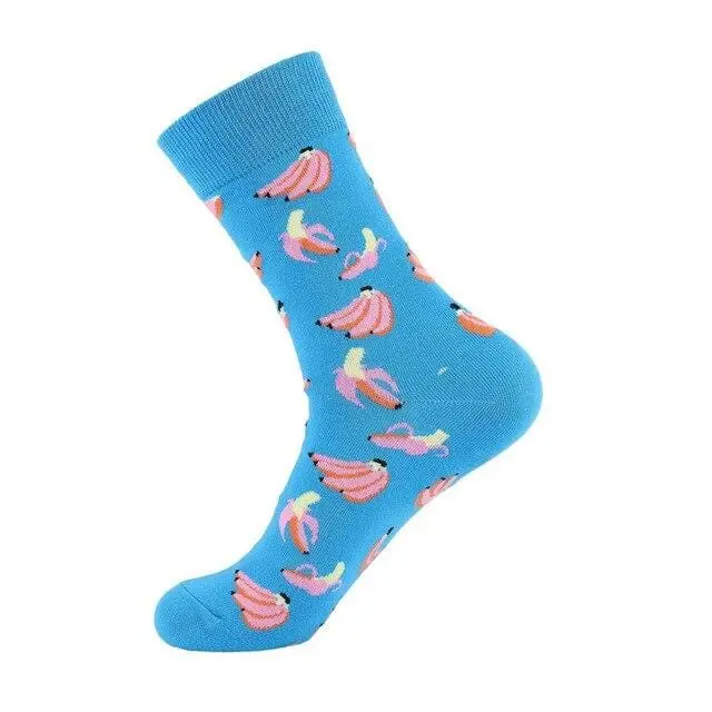 Unisex Socks Funny Cute Cartoon Fruits Banana Avocado Egg Cookie Donuts Food Happy Japanese Harajuku Skateboard Socks Women 17