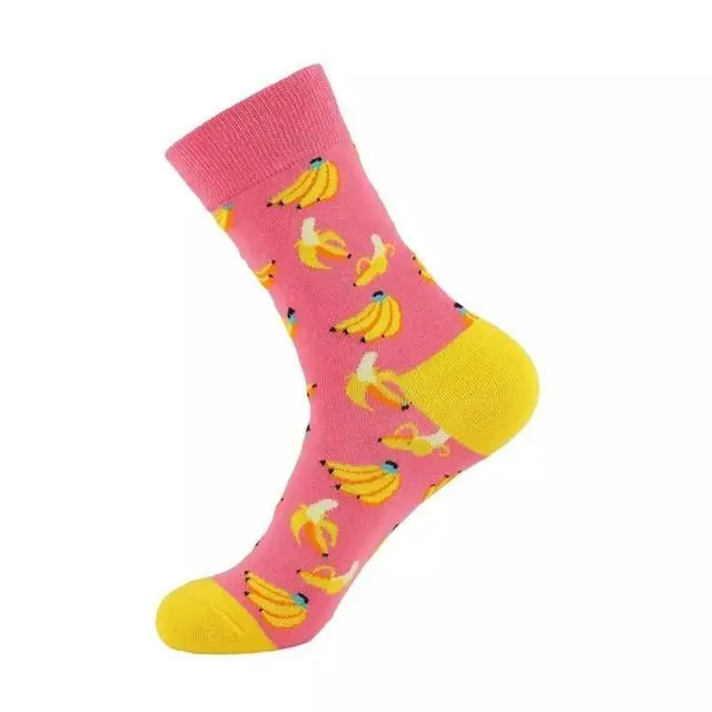 Unisex Socks Funny Cute Cartoon Fruits Banana Avocado Egg Cookie Donuts Food Happy Japanese Harajuku Skateboard Socks Women 18