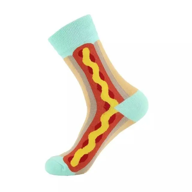 Unisex Socks Funny Cute Cartoon Fruits Banana Avocado Egg Cookie Donuts Food Happy Japanese Harajuku Skateboard Socks Women 4