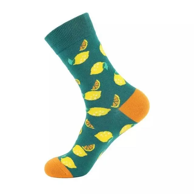 Unisex Socks Funny Cute Cartoon Fruits Banana Avocado Egg Cookie Donuts Food Happy Japanese Harajuku Skateboard Socks Women 7