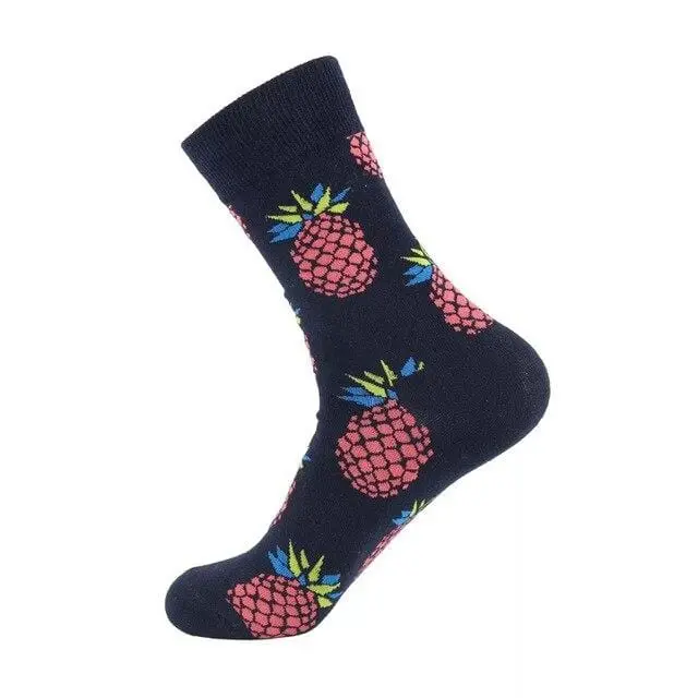 Unisex Socks Funny Cute Cartoon Fruits Banana Avocado Egg Cookie Donuts Food Happy Japanese Harajuku Skateboard Socks Women 9