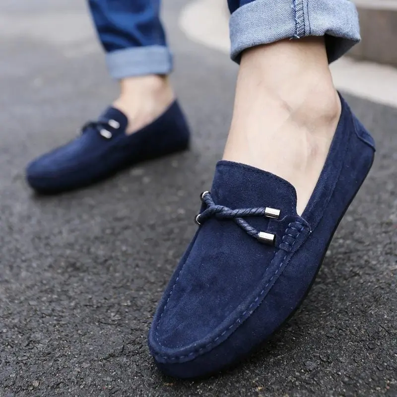 Upuper Spring Summer New Men's Loafers Comfortable Flat Casual Shoes Men Breathable Slip-On Soft Leather Driving Shoes Moccasins 1