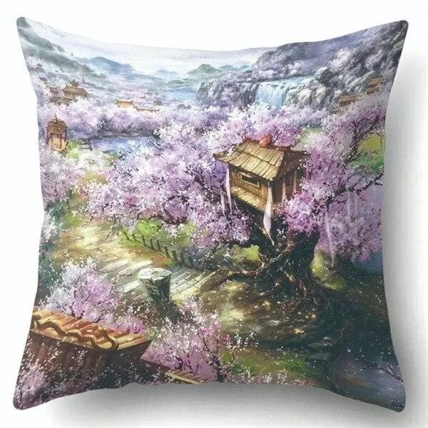 Van Gogh Oil Painting Style Cotton Cushion Cover 45X45cm Pillow Case For Sofa Car Chair Gift Cojines 5