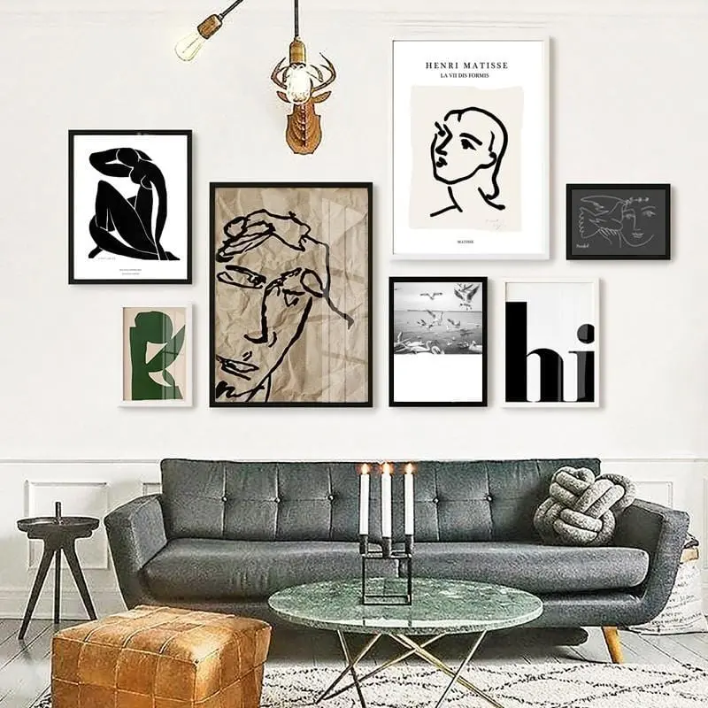 Vintage Abstract Matisse Line Figure Minimalist Europe Canvas Painting Posters Prints Wall Art Pictures Living Room Home Decor 1
