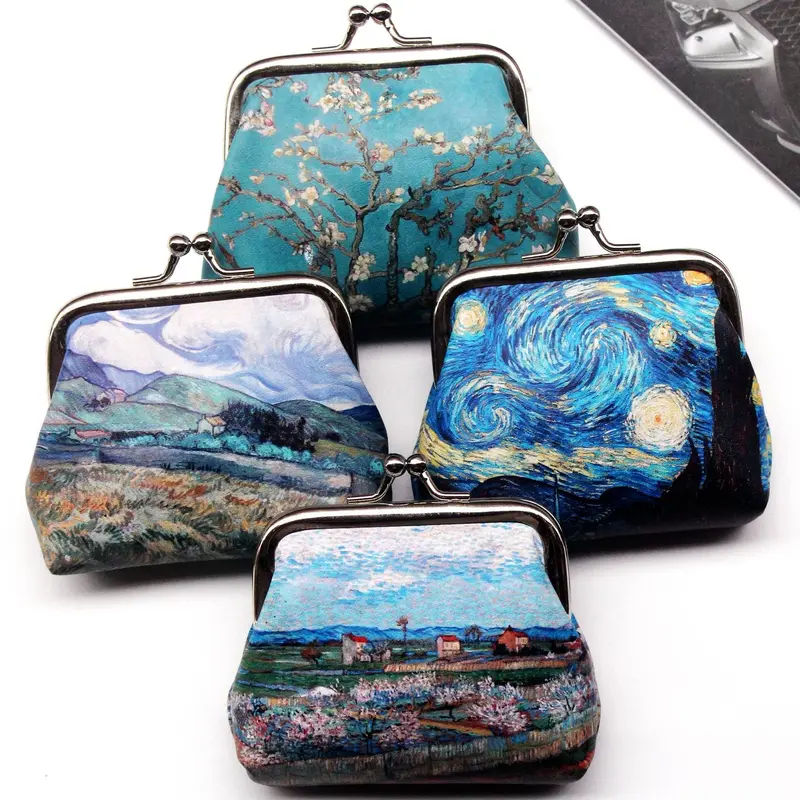 Vintage Women Printing Coin Purses Girl Hasp Zero Wallet Ladies Clutch Change Purse Female Mini Money Bag Pu Leather Carteira /5 1