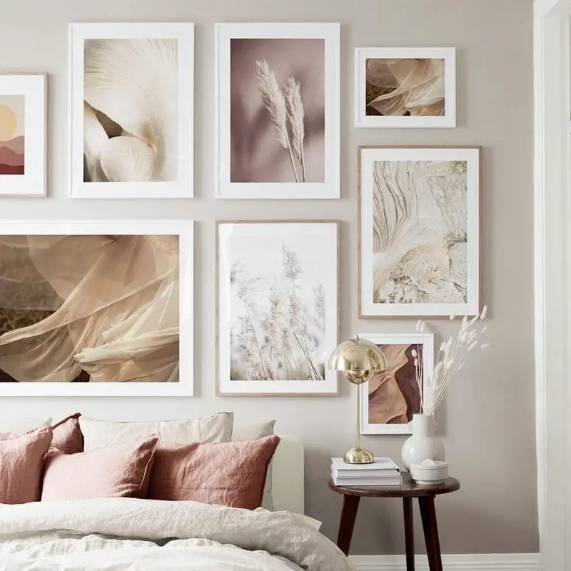 Wall Art Canvas Painting Girl Wheat Flower Leaves Plant Nordic Posters And Prints Landscape Wall Pictures For Living Room Decor 1