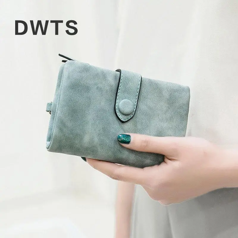 Wallet Female Leather Wallet Matte Wallet Short Cartera Mujer Cute Tri-Fold Multi-Card Female Wallet 1