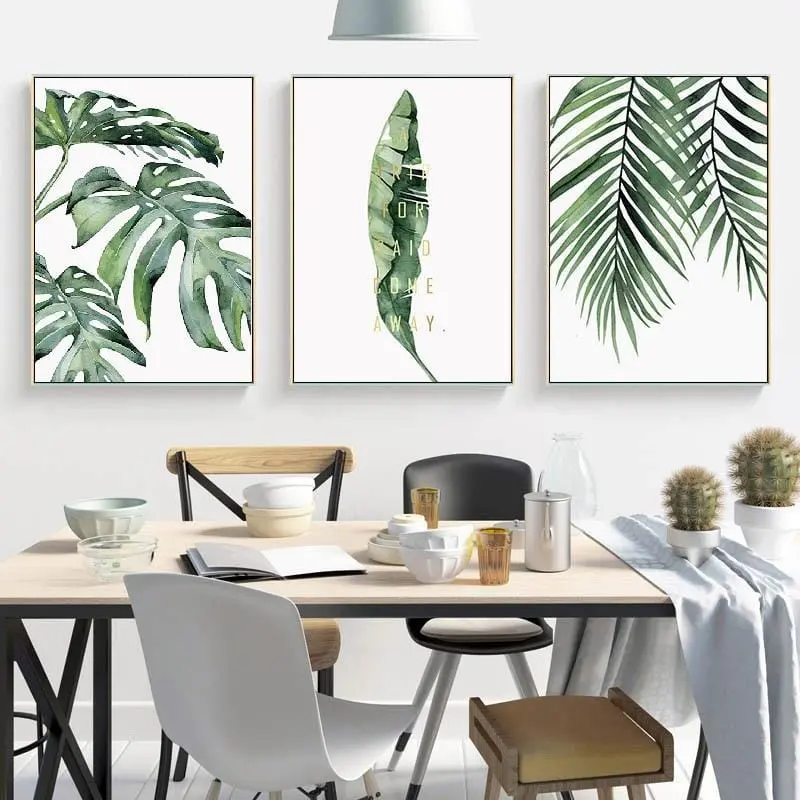 Watercolor Leaves Wall Art Canvas Painting Green Style Plant Nordic Posters And Prints Decorative Picture Modern Home Decoration 1