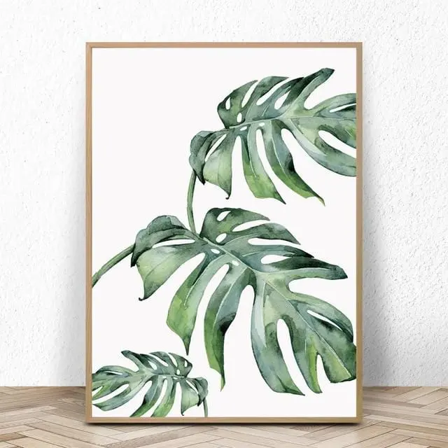 Watercolor Leaves Wall Art Canvas Painting Green Style Plant Nordic Posters And Prints Decorative Picture Modern Home Decoration 11