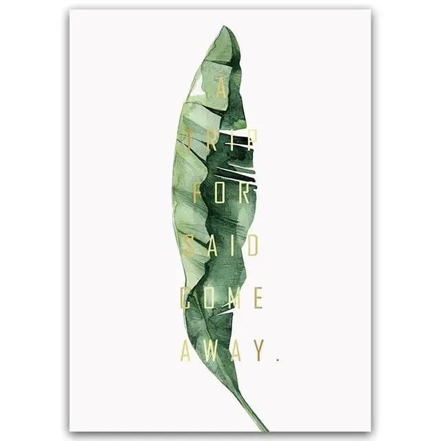 Watercolor Plant Green Leaves Canvas Painting Art Print Poster Picture Wall Modern Minimalist Bedroom Living Room Decoration 6