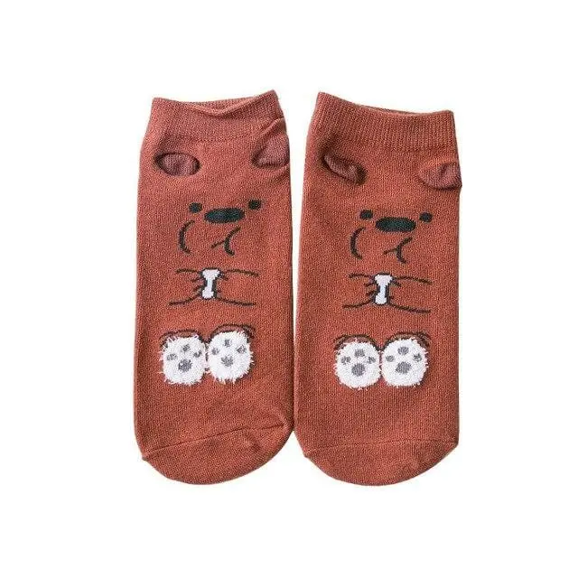 Winter Fashion Women Cotton Socks Animal Plant Belle Creative Europe Harajuku Unisex Funny Japan Cute Crew Casual Street Art Sox 11