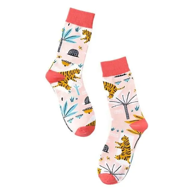 Winter Fashion Women Cotton Socks Animal Plant Belle Creative Europe Harajuku Unisex Funny Japan Cute Crew Casual Street Art Sox 3