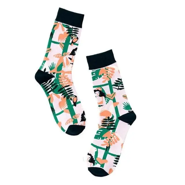 Winter Fashion Women Cotton Socks Animal Plant Belle Creative Europe Harajuku Unisex Funny Japan Cute Crew Casual Street Art Sox 4