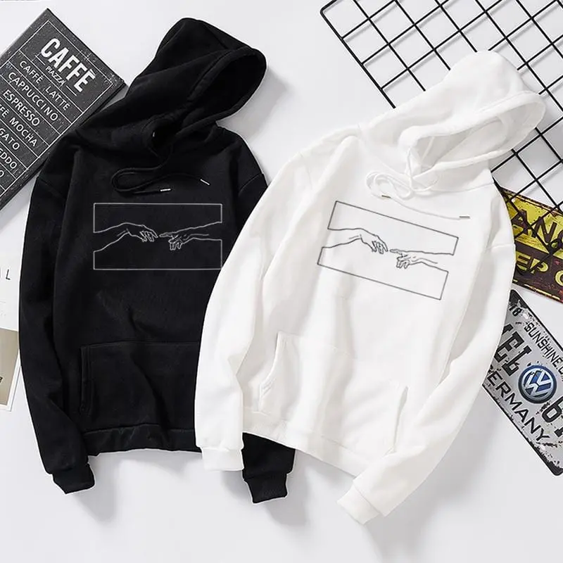 Winter Skuggnas Creation Hands Line Art Sweatshirts Hoodie Kawaii Pullover Jumper Outfits Tumblr Gothic Aesthetic Harajuku Tops 1