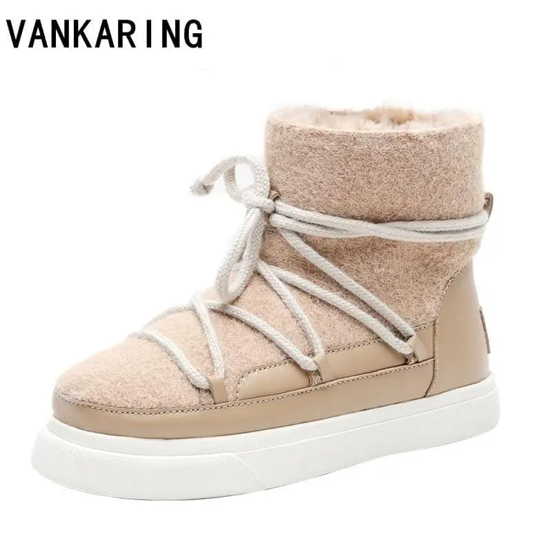Women Boots Warm Fur Ankle Boots For Women Snow Boots Women Shoes Fashion Boots Female Outdoor Casual Shoes Women Flats Booties 1