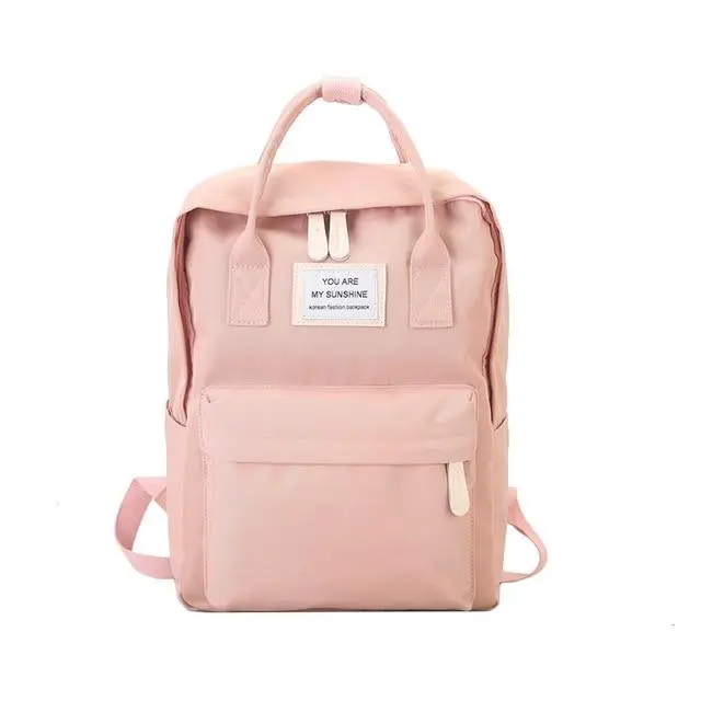 Women Canvas Backpacks Candy Color Waterproof School Bags For Teenagers Girls Big Cute Laptop Backpack Patchwork Kawaii Backpack 1