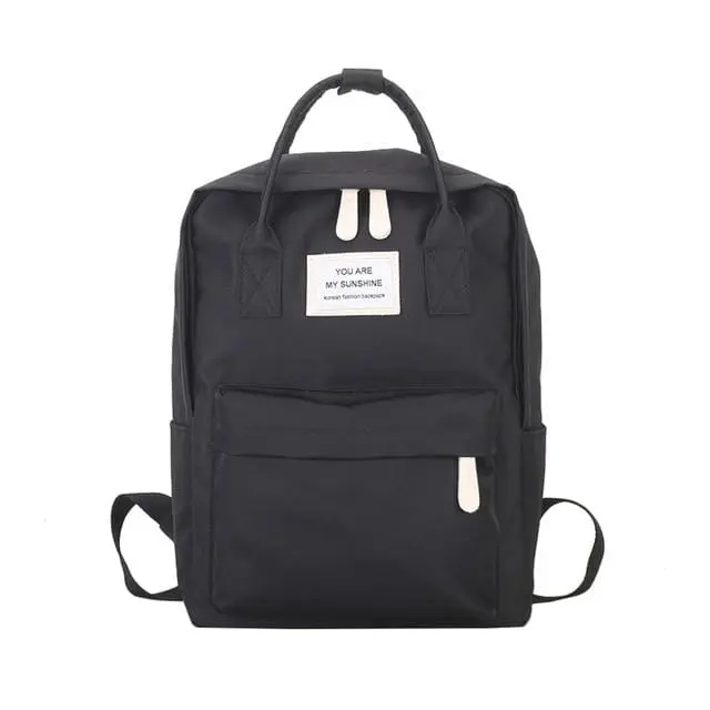 Women Canvas Backpacks Candy Color Waterproof School Bags For Teenagers Girls Big Cute Laptop Backpack Patchwork Kawaii Backpack 4