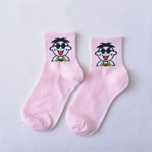 Women Daily Socks Harajuku Korea Japanese Cotton Kitten Flame Ulzzang Socks Men Chinese Cactus Gun Shark Alien Christmas Socks 10