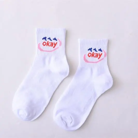 Women Daily Socks Harajuku Korea Japanese Cotton Kitten Flame Ulzzang Socks Men Chinese Cactus Gun Shark Alien Christmas Socks 14