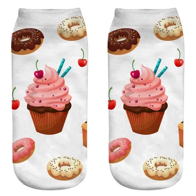 Women Funny Cute 3D Print Foods White Nutella Character Socks Unisex Cartoon Cat Unicorn Christmas Gift Socks Dropship 17