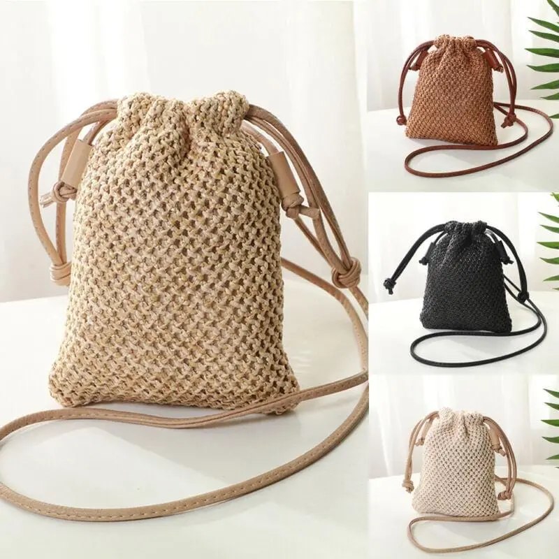 Women Girl Bohemian Straw Woven Bag Rattan Wicker Handbag Beach Bag Crossbody Bags New /By 1