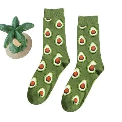 Women Happy Funny Socks With Print Art Cute Warm Winter Socks With Avocado Sushi Food Cotton Fashion Harajuku Unisex Sock 1 Pair 10