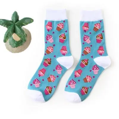 Women Happy Funny Socks With Print Art Cute Warm Winter Socks With Avocado Sushi Food Cotton Fashion Harajuku Unisex Sock 1 Pair 11