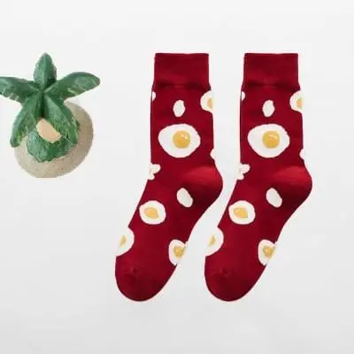 Women Happy Funny Socks With Print Art Cute Warm Winter Socks With Avocado Sushi Food Cotton Fashion Harajuku Unisex Sock 1 Pair 16