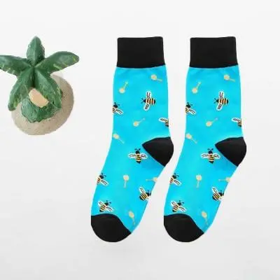 Women Happy Funny Socks With Print Art Cute Warm Winter Socks With Avocado Sushi Food Cotton Fashion Harajuku Unisex Sock 1 Pair 18