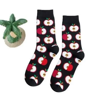 Women Happy Funny Socks With Print Art Cute Warm Winter Socks With Avocado Sushi Food Cotton Fashion Harajuku Unisex Sock 1 Pair 25