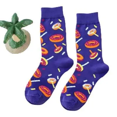Women Happy Funny Socks With Print Art Cute Warm Winter Socks With Avocado Sushi Food Cotton Fashion Harajuku Unisex Sock 1 Pair 27