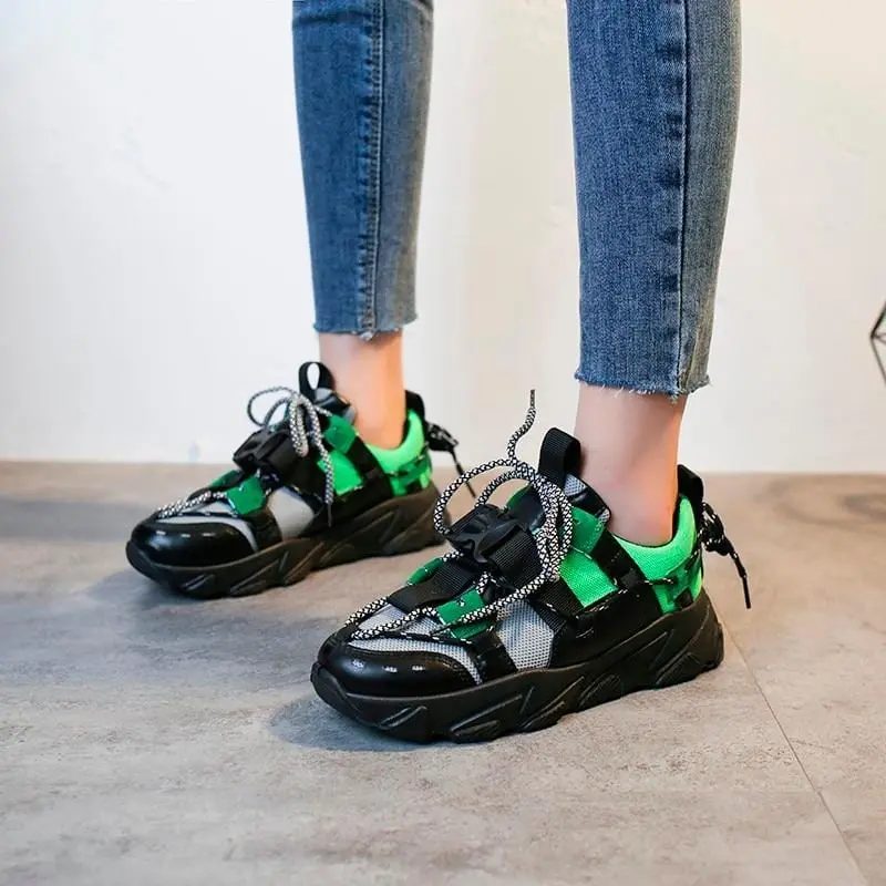 Women Shoes Casual Dad Chunky Sneakers Luxury Shoes Women Designer Basket Femme Scarpe Donna Tenis Vulcanized Shoes 2019 Fashion 1