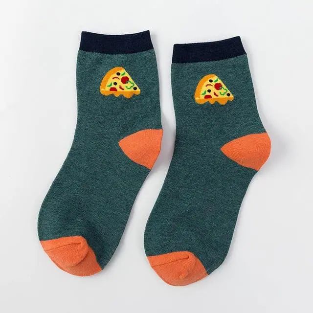 Women Socks Funny Cute Cartoon Fruits Banana Avocado Lemon Egg Cookie Donuts Food Happy Japanese Harajuku Skateboard Socks 16