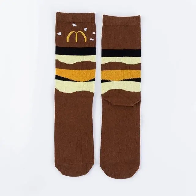 Women Socks Funny Cute Cartoon Fruits Banana Avocado Lemon Egg Cookie Donuts Food Happy Japanese Harajuku Skateboard Socks 21