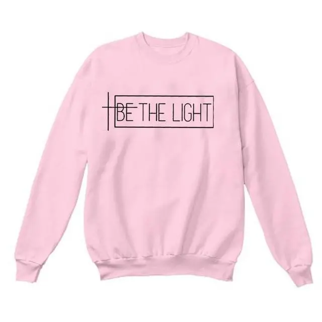 Women’s ‘Be the Light’ Christian Sweatshirt – Faith-Based Bible Quote Pullover Top