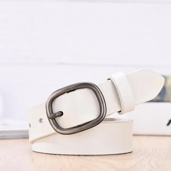 Women’s Genuine Leather Belt – Stylish Pin-Buckle Waistband for Jeans and Everyday Outfits