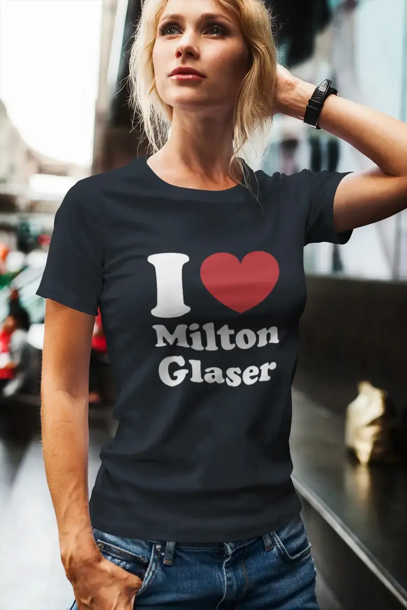 Women’S Short Sleeved T-Shirt I Love Milton Glaser Broken Heart Deep Black 1