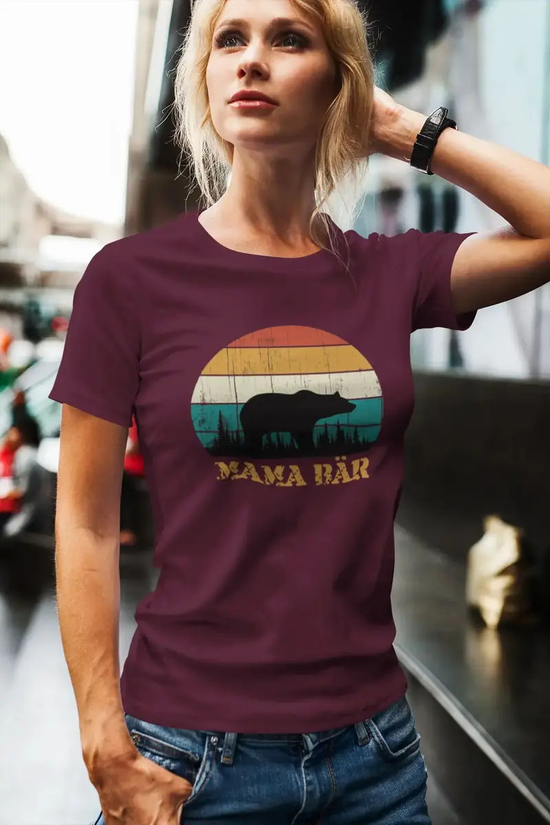Women’S Short Sleeved T-Shirt Mama Bär 1