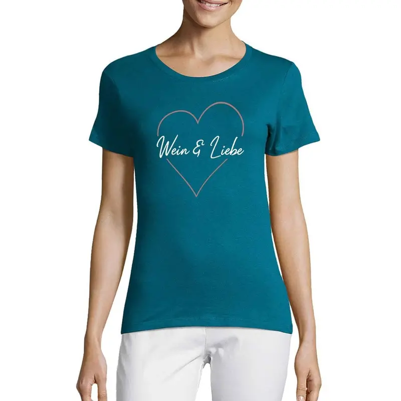 Women’S Short Sleeved T-Shirt Wein And Liebe Duck Egg Blue 1