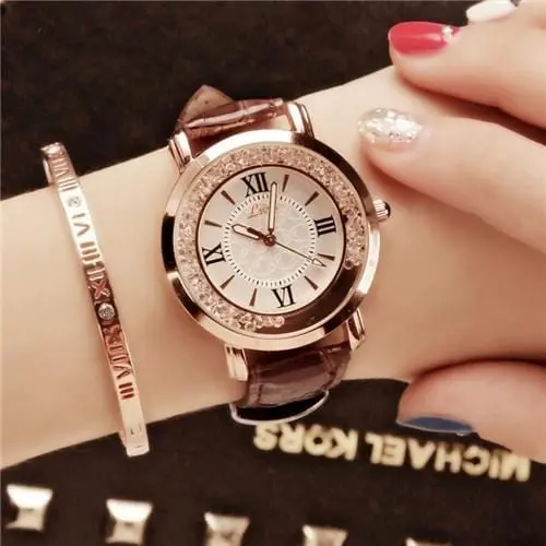 Women's Watch Luxury Roman Numeral Fashion Dress Watches Woman 2018 Leather Quartz Rhinestone Ladies Wristwatch Montres Femme 3
