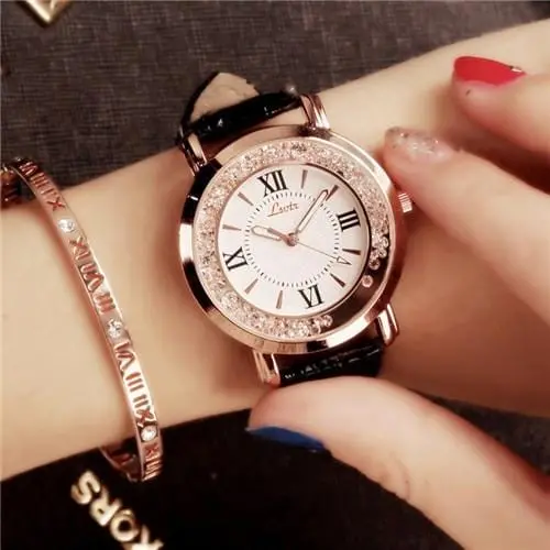 Women's Watch Luxury Roman Numeral Fashion Dress Watches Woman 2018 Leather Quartz Rhinestone Ladies Wristwatch Montres Femme 4