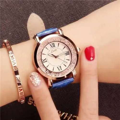 Women's Watch Luxury Roman Numeral Fashion Dress Watches Woman 2018 Leather Quartz Rhinestone Ladies Wristwatch Montres Femme 6
