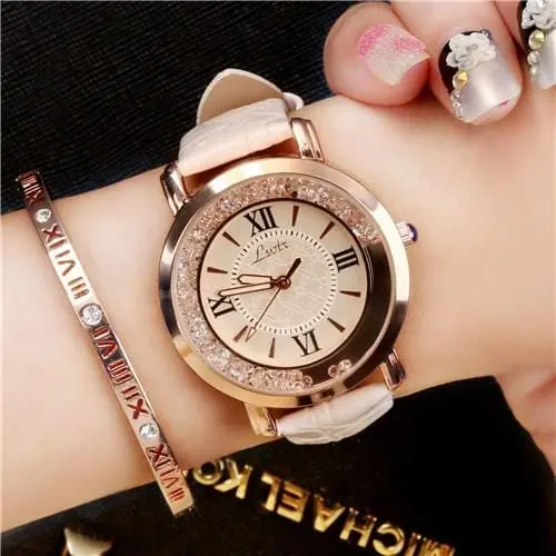 Women's Watch Luxury Roman Numeral Fashion Dress Watches Woman 2018 Leather Quartz Rhinestone Ladies Wristwatch Montres Femme 6