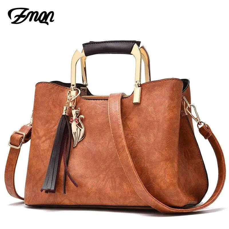 Zmqn Women Kabelka Bags Retro Vintage Small Handbags 3 Layers Women Messenger Bag Leather Metal Handle Side Bag Tassel 2020 C904 1