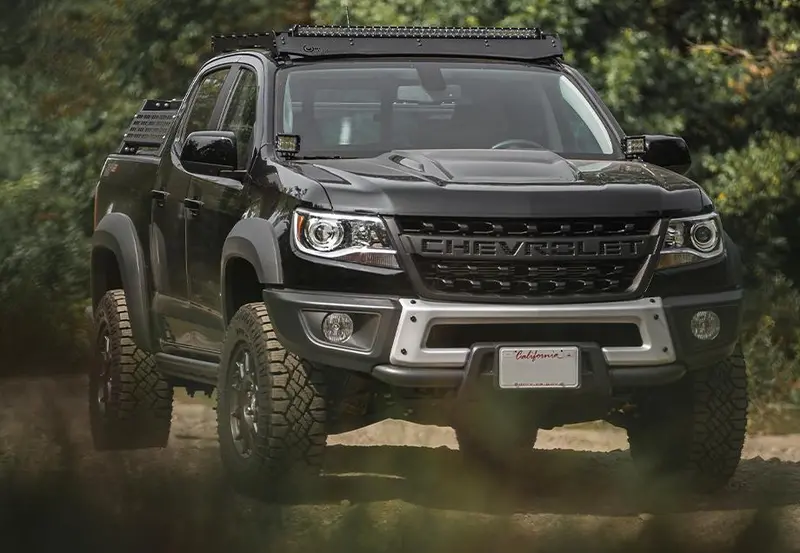 Cali Raised Led Overland Bed Rack For 2012–2021 Chevy Colorado – Short Bed, Mid-Height Design 1