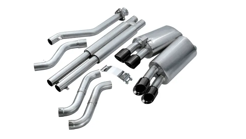 Corsa Performance 14117Blk 2.5 Inch Cat-Back Sport Dual Exhaust Black 3.5 Inch Tips 90-95 Corvette C4 Zr1 5.7L V8 Lt5 Stainless Steel Corsa Performance 1