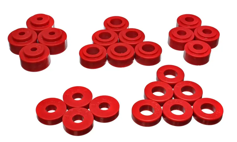 Energy Suspension Red Polyurethane Body Mount Kit – Performance Grade, Part 3.4113R 1