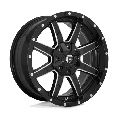 Fuel D610 Forged Wheel – 22×12", 8×180Mm Bolt Circle, -44Mm Offset, Gloss Black/Milled Face 1