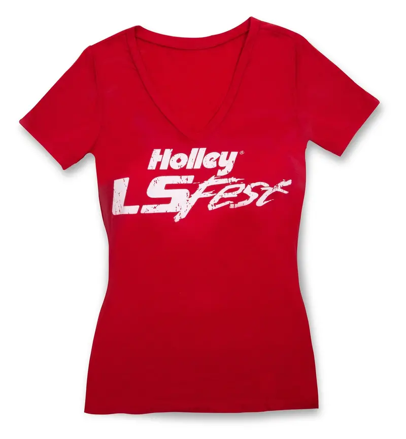 Holley 10139-2Xhol Ls Fest Ladies’ V-Neck T-Shirt – Red, 2X-Large 1